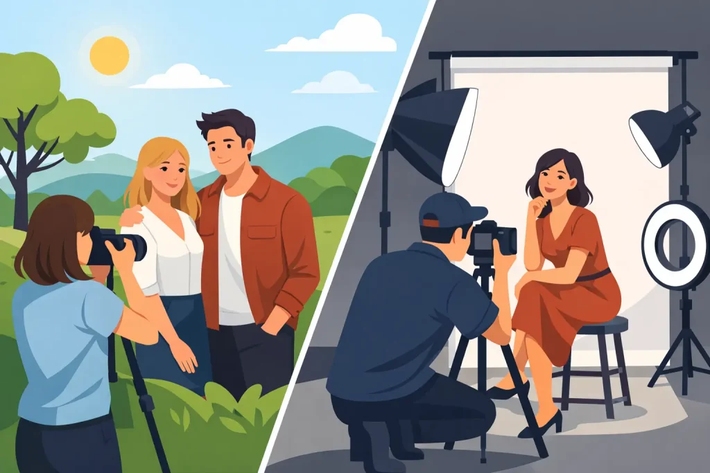 On Location Versus Studio Portraits Compared