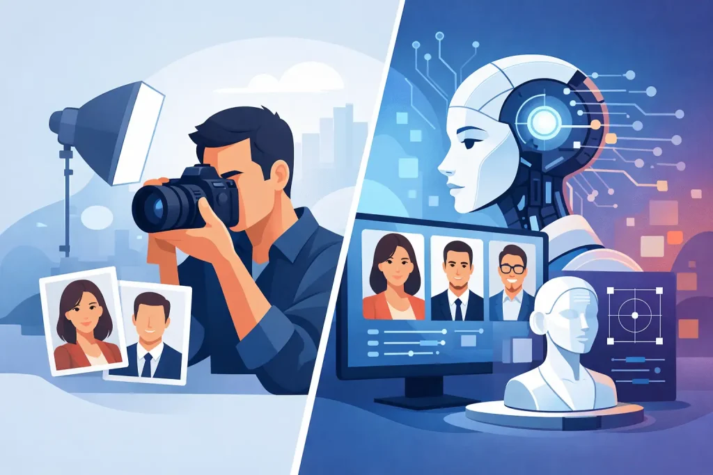 Photographer Versus AI Headshots: Which Fits?